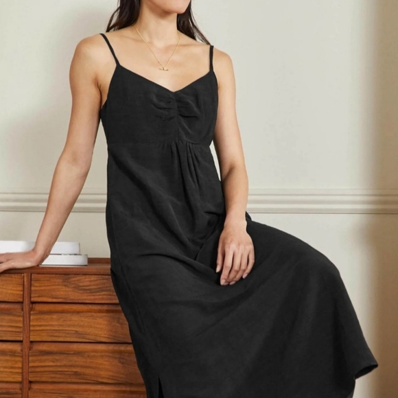 Boden | Dresses | Boden Black Linen Blend Strappy Midi Slip Dress | Poshmark